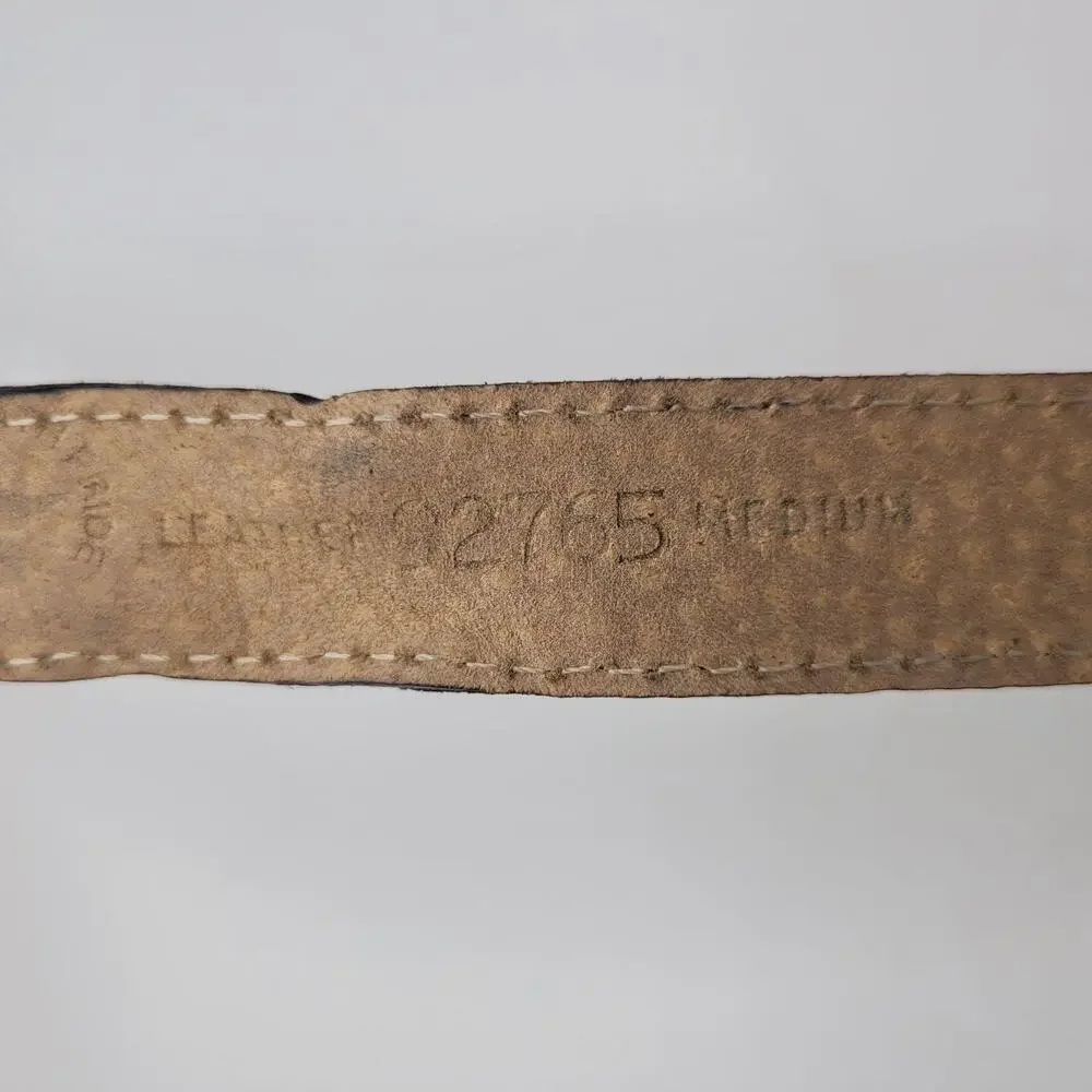 Vintage Talbots‎ Belt Med Brown Leather Croc Embossed Chainlink Statement 90s